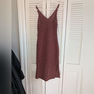Burgandy Knit Sleeveless Dress
